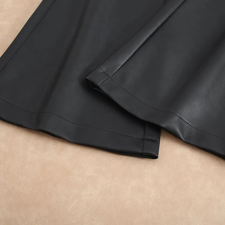 PENDRA Spicy Cargo Pocket High Waist Leather Pants
