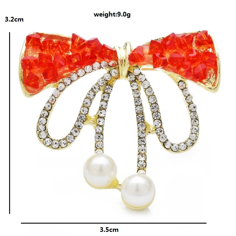 PENDRA Bellamy Handmade Crystal Bowknot Brooch