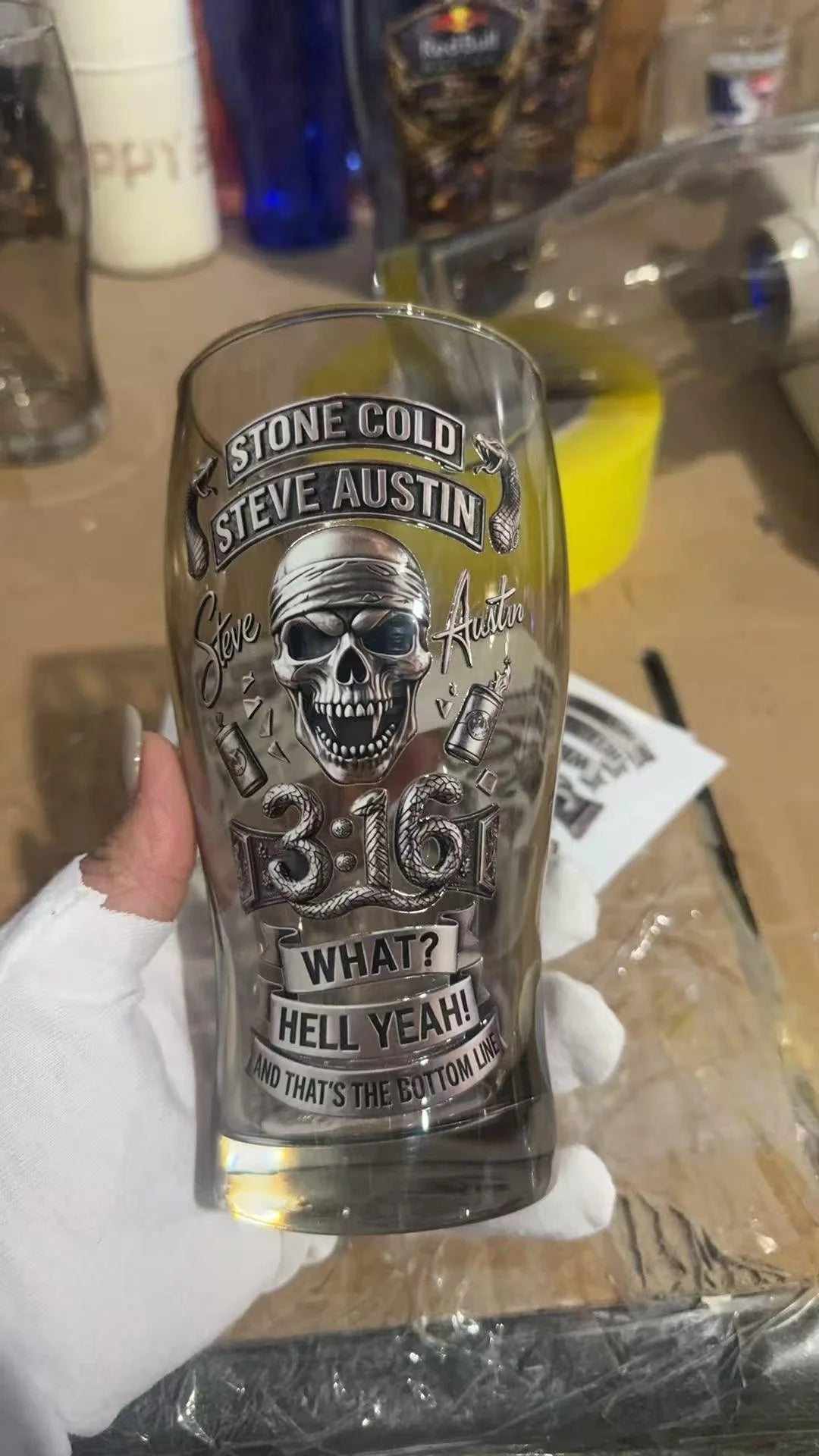 Stone Cold Steve Austin Memorial Cup Stone Cold 3:16 Embossed Beer Cup Wrestling Peripheral