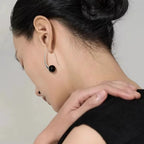 PENDRA Black Agate Sterling Silver Earrings
