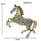 PENDRA Retro Powerful Running Horse Brooch