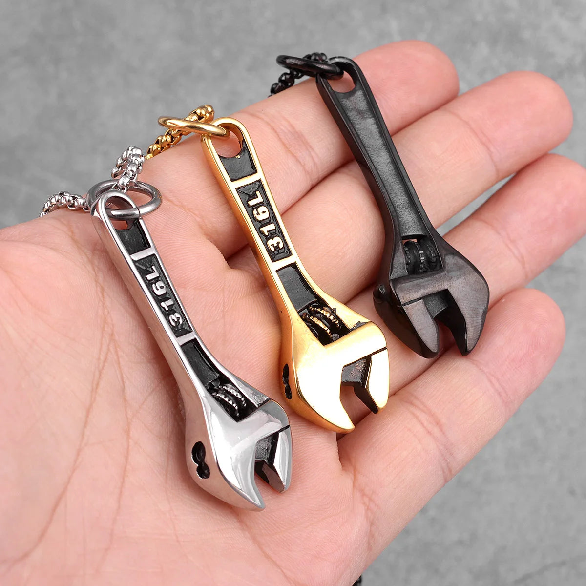 PENDRA Worker Wrench Boyfriend Steel Necklace