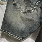 Harajuku Fashion Luxury Clothing Men's Knee-length Shorts Summer Denim Casual Jeans Vintage Washed  High-end Streetwear Shorts