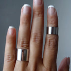 Cuff Knuckle Ring,Adjustable Stainless Steel Rings,Above The Knuckle Ring,Midi Tube Cuff Ring,Boho Wide Band Ring,