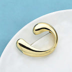 PENDRA Stainless Steel Curved Brooch
