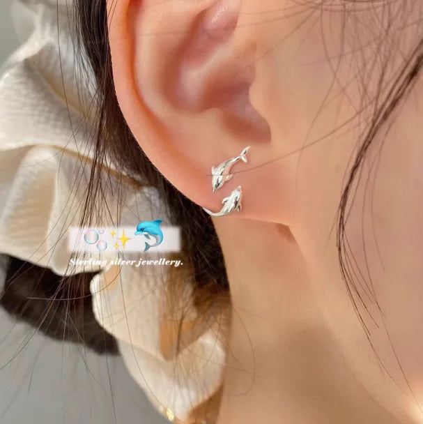 PENDRA Dolphins Sterling Silver Earrings