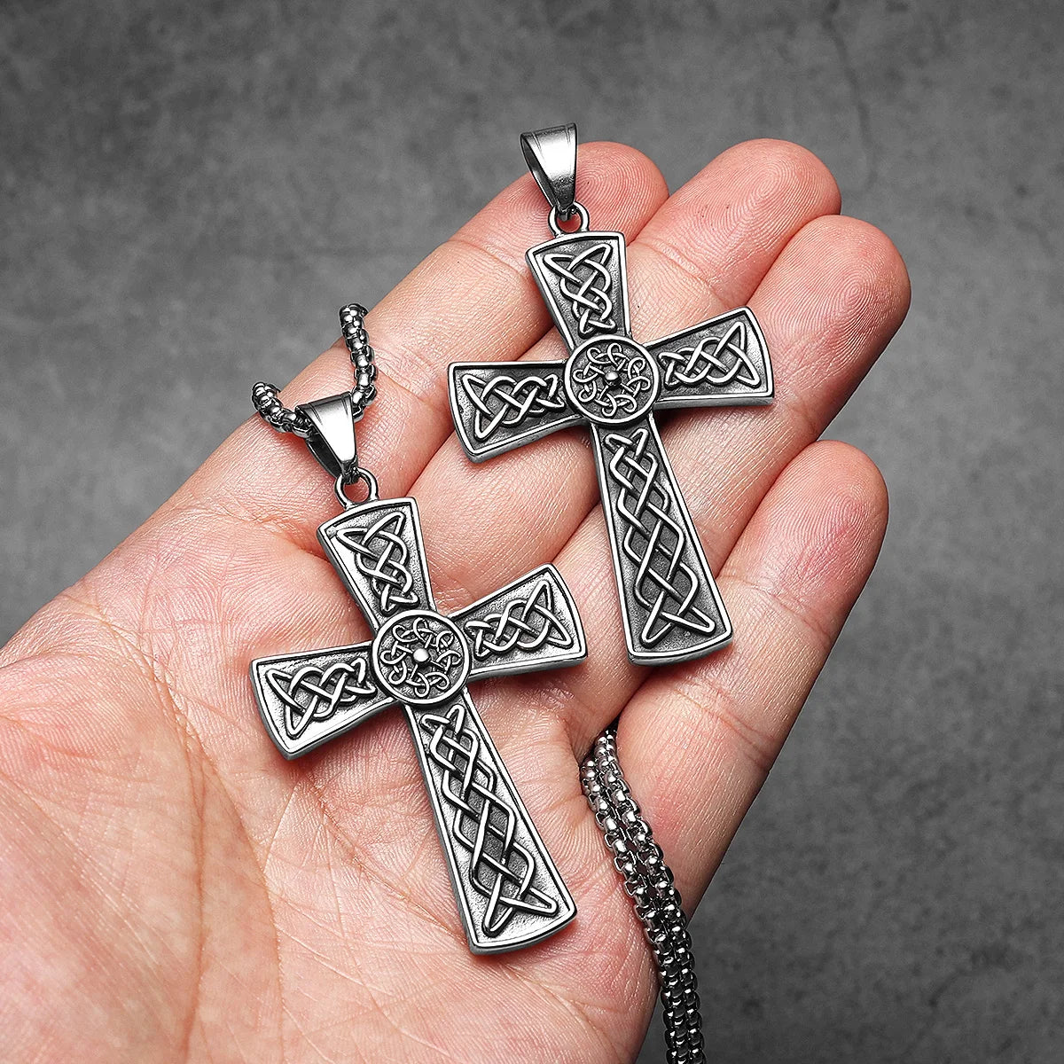 Carving Cross Men Necklaces Stainless Steel Pendant Chain Women Fashion Retro Jewelry Punk New In Accessories Gifts Wholesale
