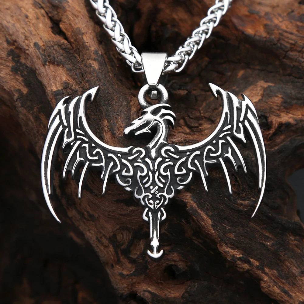 PENDRA Dragonflight Vintage Flying Dragon Pendant Necklace
