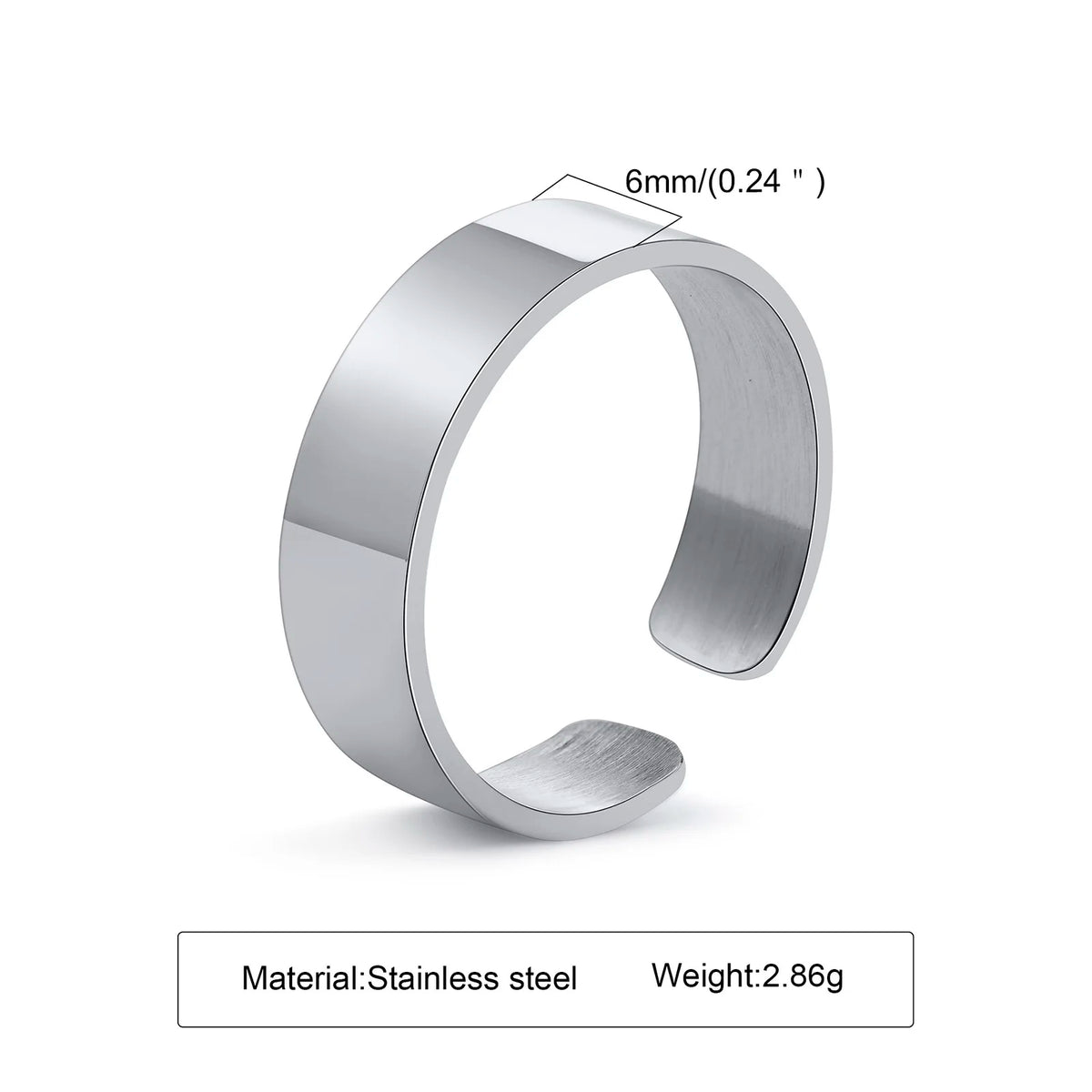 Cuff Knuckle Ring,Adjustable Stainless Steel Rings,Above The Knuckle Ring,Midi Tube Cuff Ring,Boho Wide Band Ring,