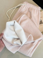 Thick and Gentle Pink Soft Sports Pants Women in Winter New High Waist Slim and Comfortable Versatile Casual Floor Pants
