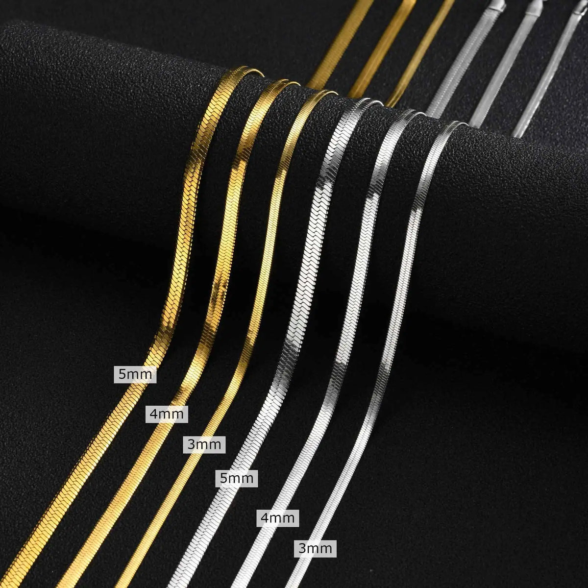 3/4/5mm Flat Snake Chain Necklace for Men Women,Stainless Steel Blade Chain Choker,Punk Hip Hop Jewelry Gift for Him