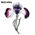 PENDRA Orchidia Enamel Rhinestone Orchid Brooch