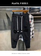 PENDRA Denim Distressed Harem Pants