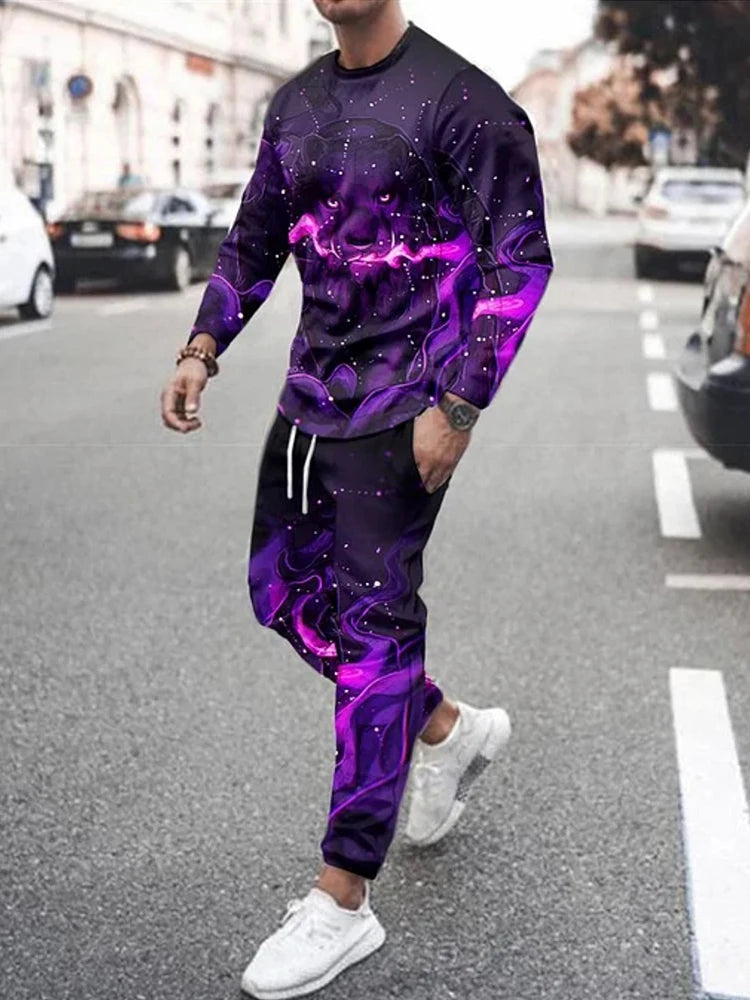 PENDRA Graffiti Long-Sleeve Pajama Loungewear Set