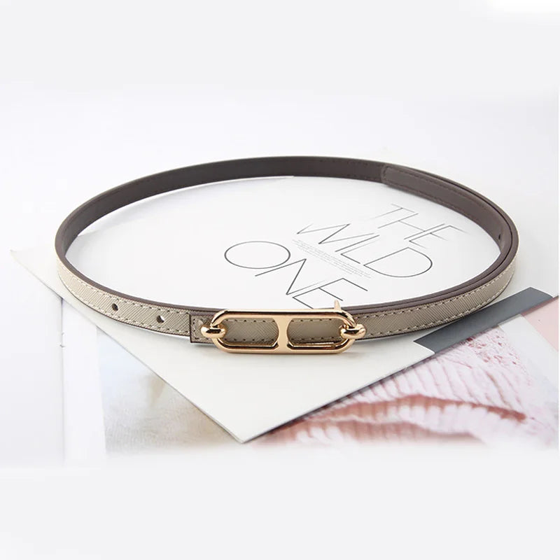 New Elegant women's Pu leather belt decorated ins fashion student trend luxury designer Brands thin waistband For Dress Jeans