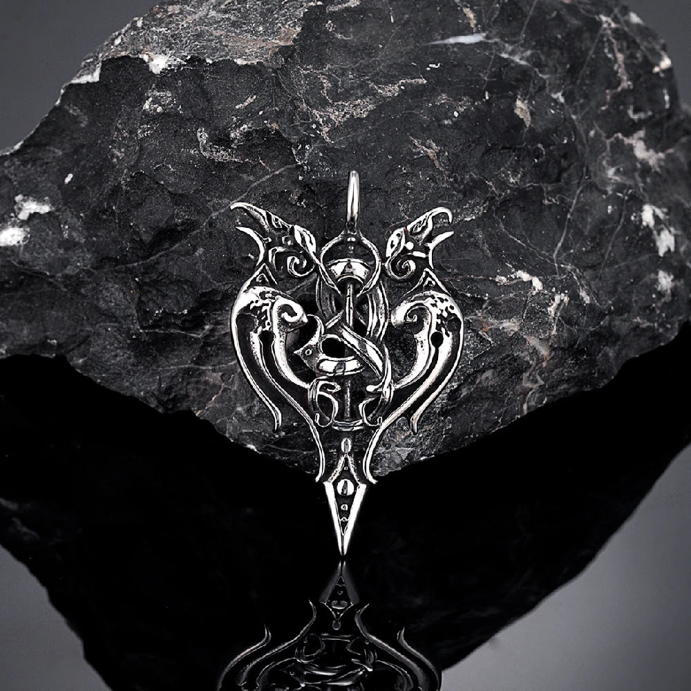 PENDRA Crow Rune Necklace