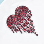 PENDRA Red Tassel Heart Small Brooch