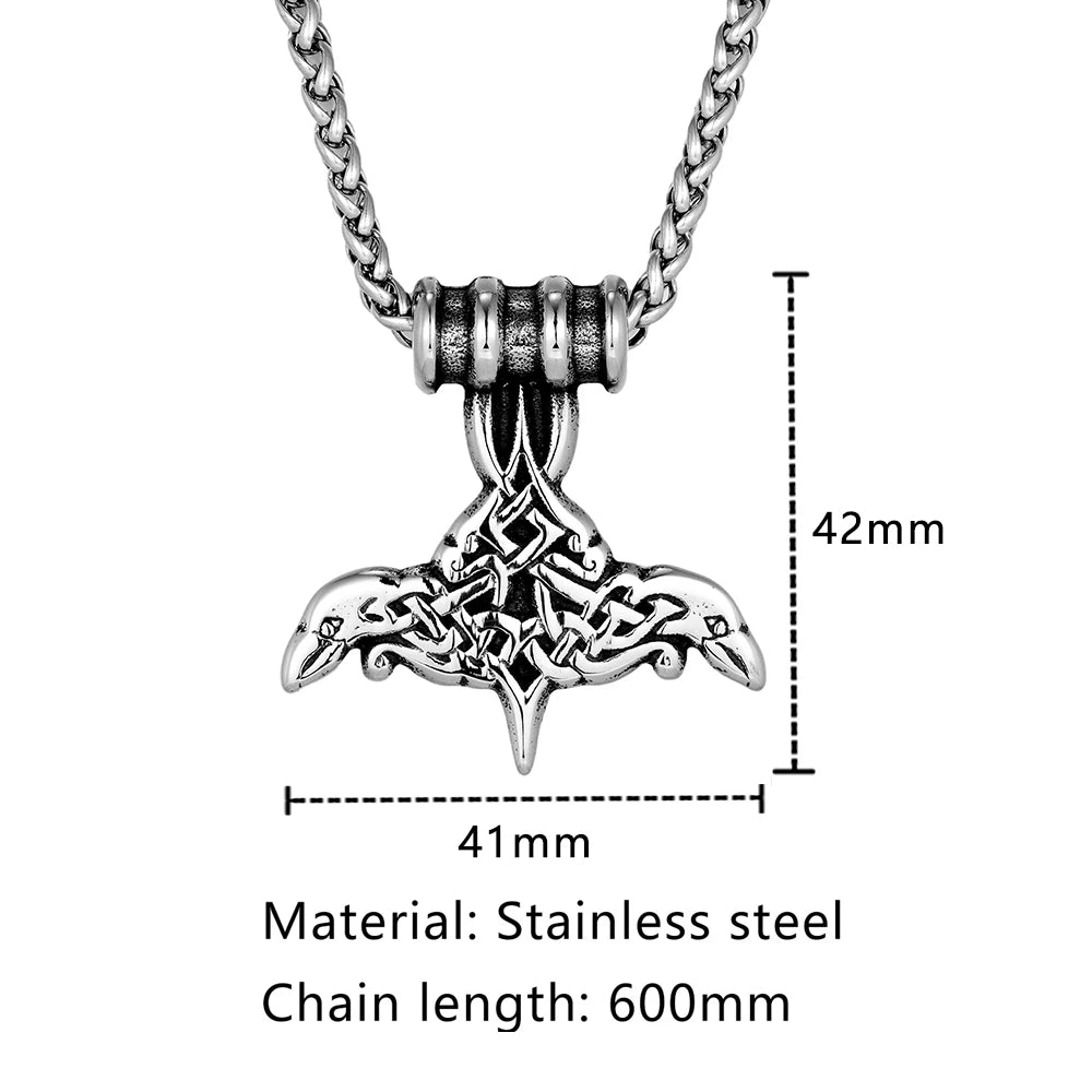 PENDRA Crow Rune Celtic Necklace