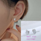 PENDRA Silver Stamp Star Earrings