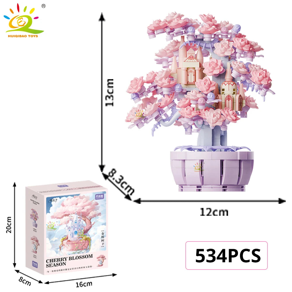 PENDRA Discoloration Cherry Floral Building Set