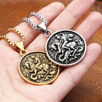 PENDRA Dragonslayer Saint George Pendant Necklace