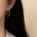 PENDRA Blackagate 925 Sterling Silver Hoop Earrings