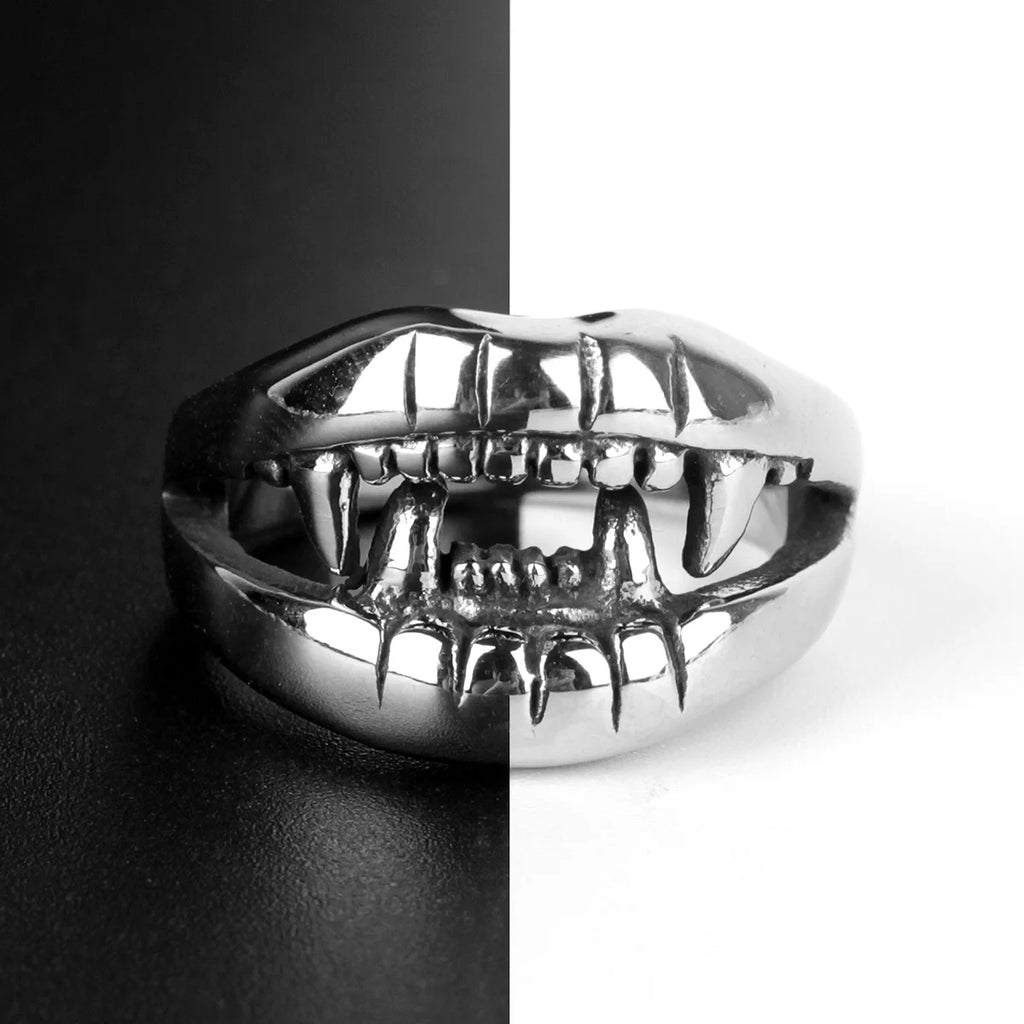 PENDRA Devil Mouth Teeth Steel Ring