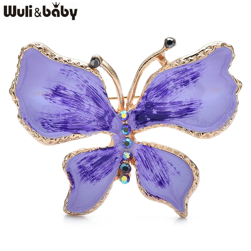Wuli&baby Enamel Swallowtail Butterfly Brooch Pins For Women Jewelry Accessory For Suit And Dress Insect Badge