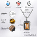 PENDRA Tiger Square Stone Pendant Necklace
