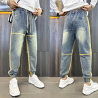 Gradual Change Color 2025 Tied Jeans Men's Summer New Loose Ruffian Handsome Small Feet Pants Trendy Brand Harlan Casual Pants