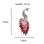 PENDRA Sparkling Crystal Peacock Brooch
