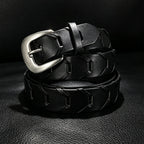 PENDRA Jadeora Leather Black Pin Buckle Gothic Belt