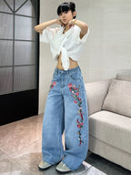 PENDRA American Colorful Floral Jeans