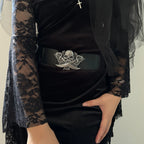 PENDRA Lunaaya Metal Black Metal Buckle Skull Corset Belt