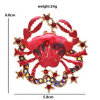 PENDRA Enamel Cancer Crab Brooch