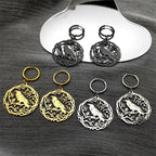 Goth Crow Hoops Ear Rings for Women Stainless Steel Gold Color Hollow Animal Raven Earrings Jewelry Halloween Gift EZZZ955S06
