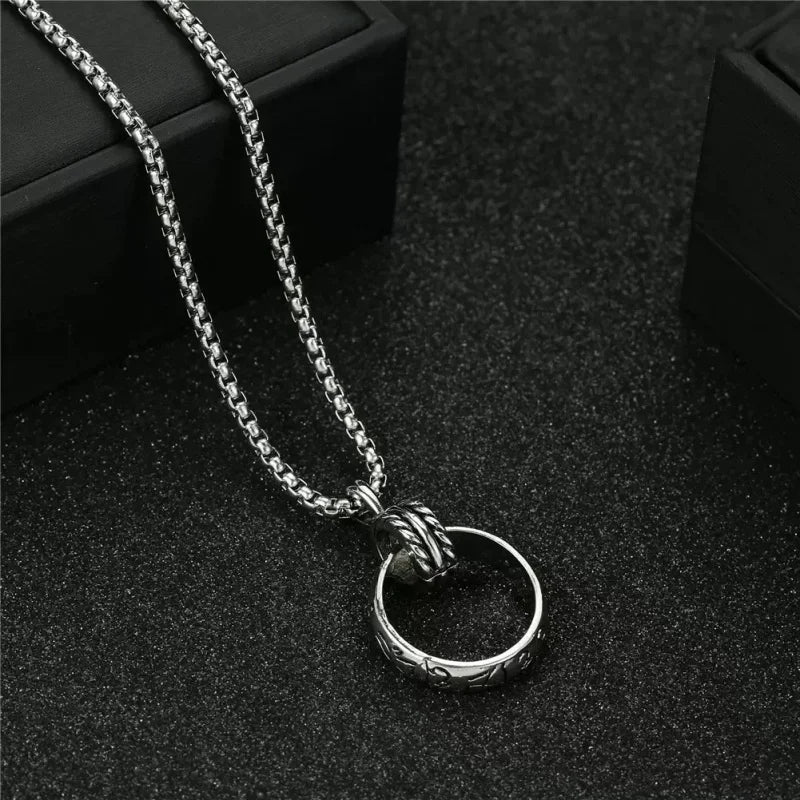PENDRA Doubleloop Stainless Steel Double-Ring Pendant