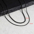 2pcs Men's Chain Necklace,Stainless Steel Black Gold Silver Color Twisted Rope Chain Collars,Trendy Punk Basic Chains Gift
