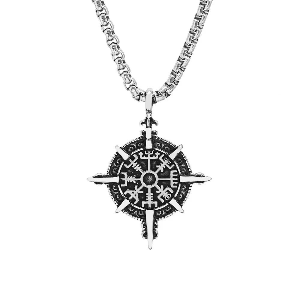 PENDRA Vegvisir Viking Compass Pendant Necklace