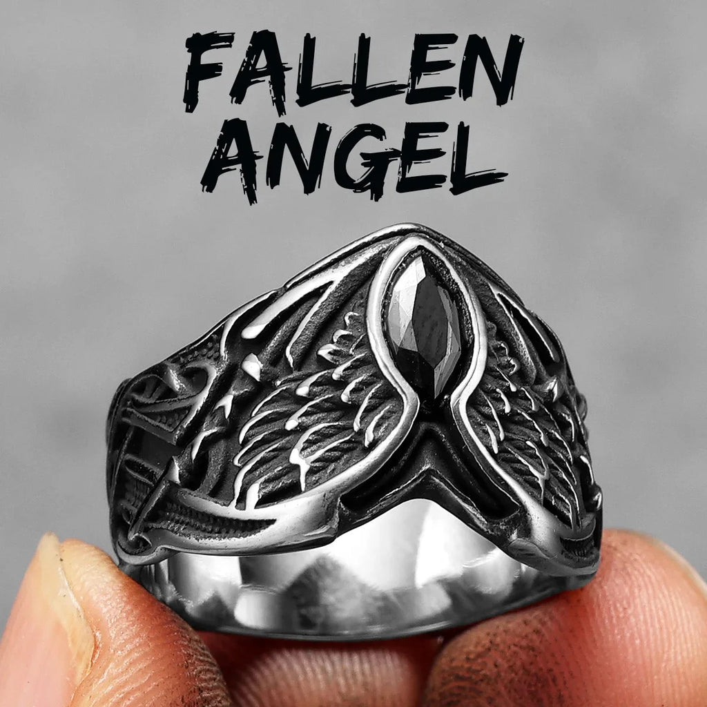 PENDRA Fallen Angel Wings Steel Ring
