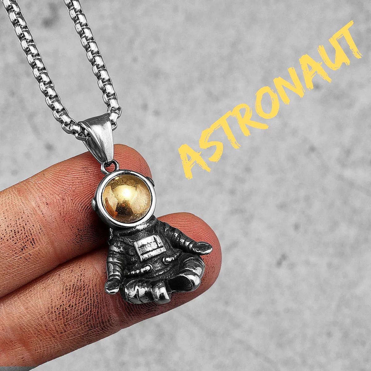PENDRA Spaceman Astronaut Steel Necklace