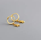 PENDRA Starfish 925 Sterling Silver Hoop Earrings