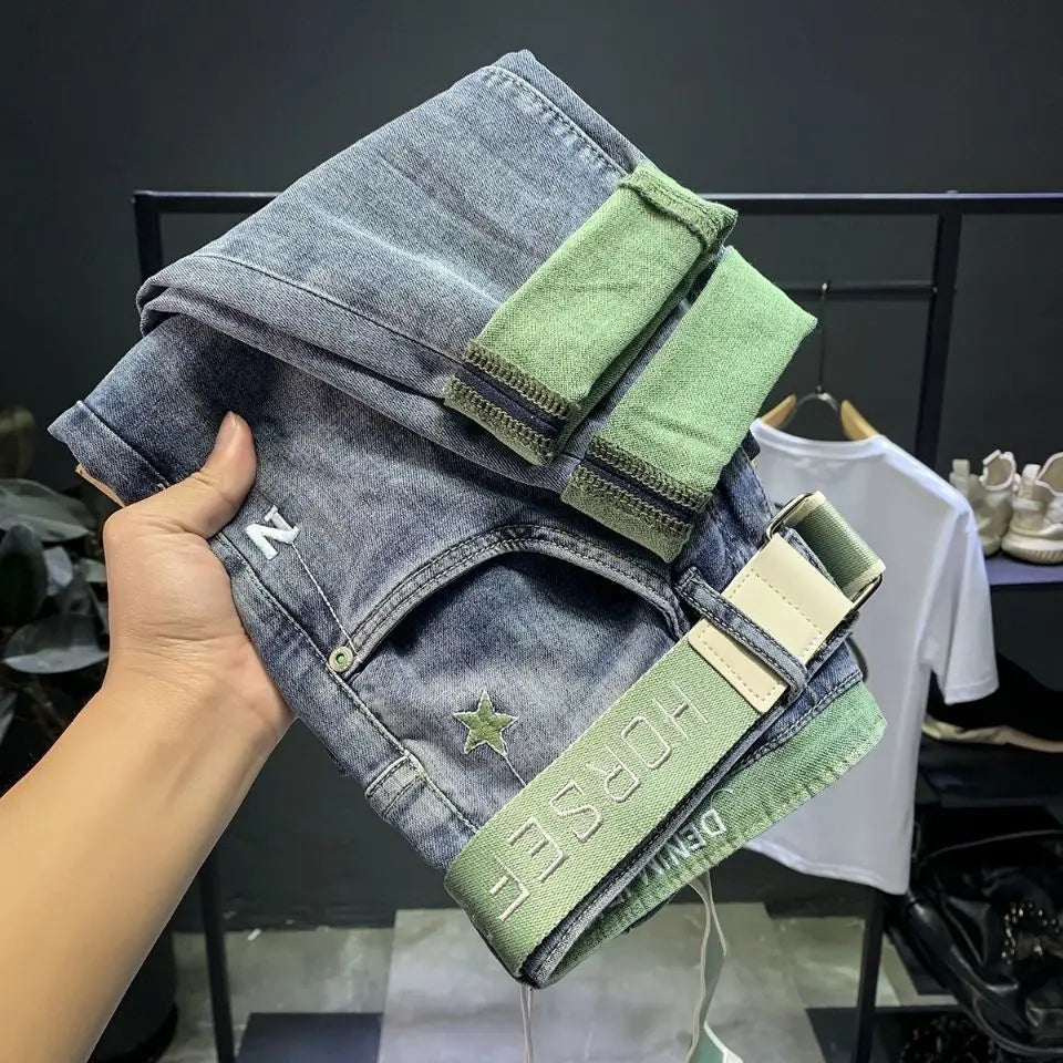 PENDRA Korean Harajuku Cowboy Kpop Denim Slim Pencil Jeans