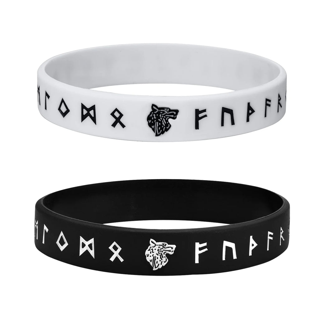 Mprainbow Mens Tree of Life Bracelets, 1/2/3/4 Pcs Norse Viking Soft Runes Silicone Rubber Band Wristband Bangle,Comfort Fit