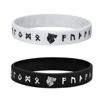 Mprainbow Mens Tree of Life Bracelets, 1/2/3/4 Pcs Norse Viking Soft Runes Silicone Rubber Band Wristband Bangle,Comfort Fit