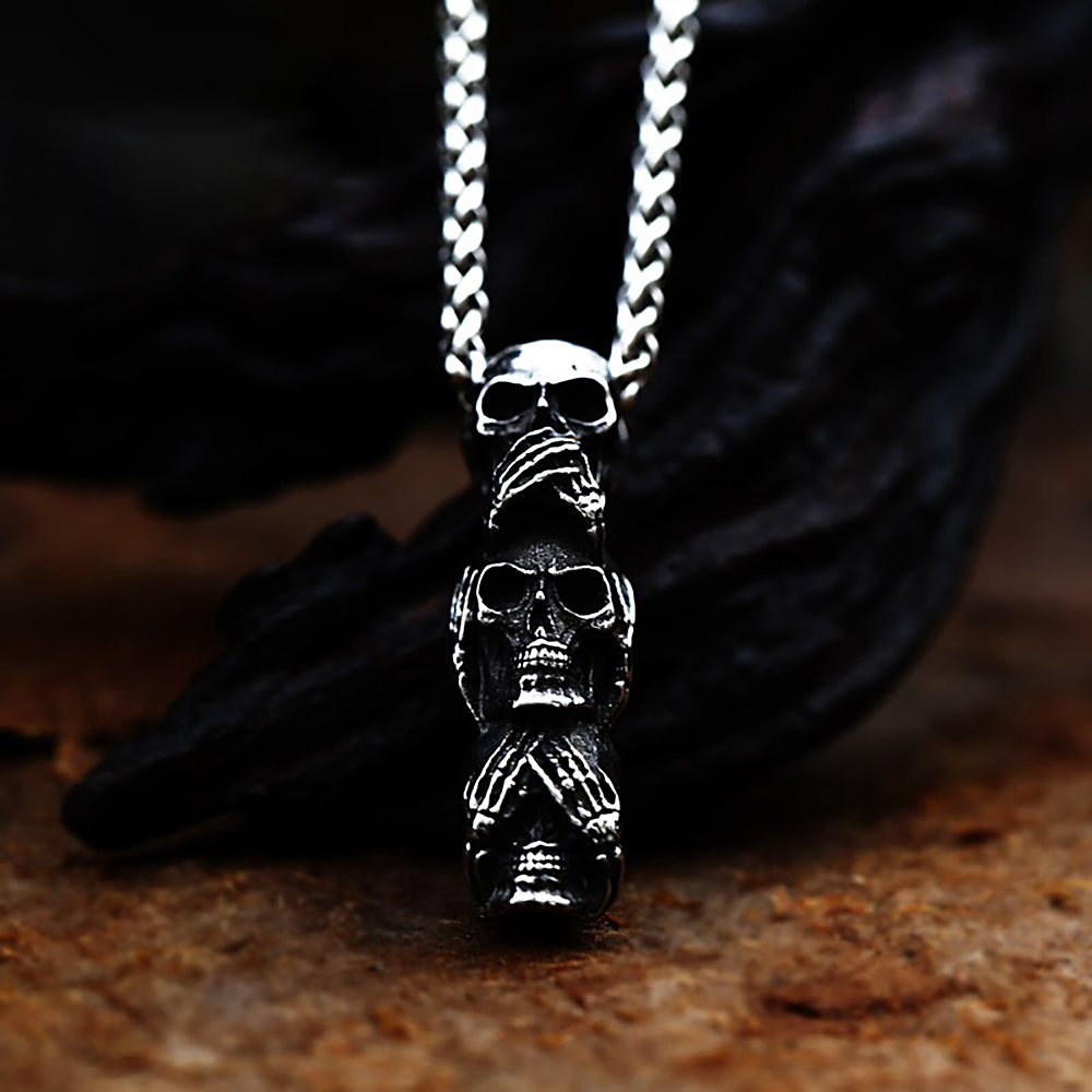 PENDRA Skullgoth Gothic Skull Pendant Necklace