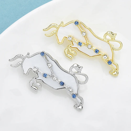 PENDRA 2 Colors Shell Taurus Brooch