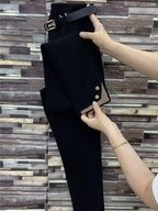 PENDRA Rhinestone Slim Waist Pants