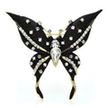 PENDRA Charming Black Butterfly Brooch