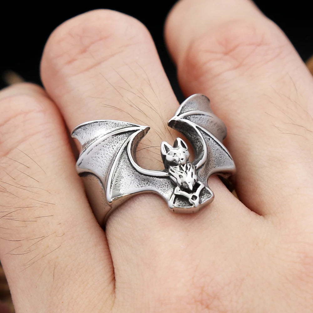 PENDRA Batwing 316L Stainless Steel Bat Ring